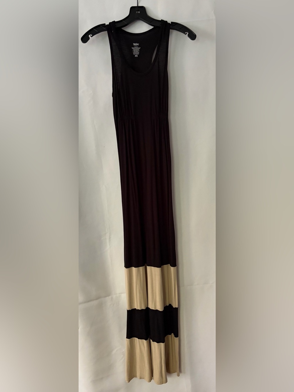 Colorblock Maxi Dress- Black and Tan